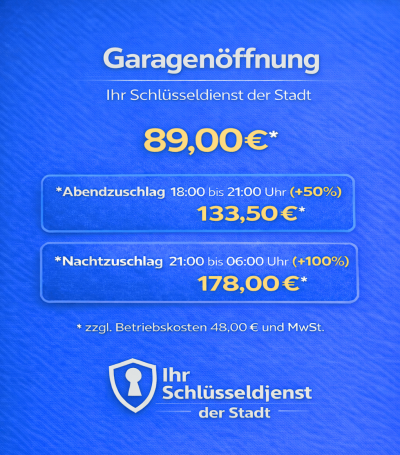 Stadt Schlüsseldienst Garagenöffnung