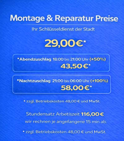 Stadt Schlüsseldienst Montage und Reparaturkosten