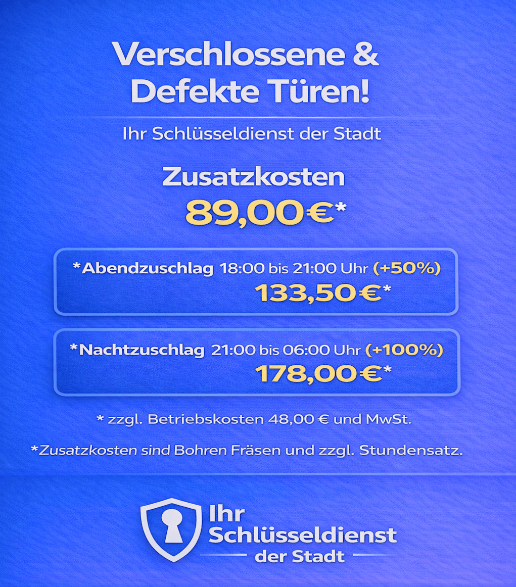 Stadt Schlüsseldienst zusatzkosten